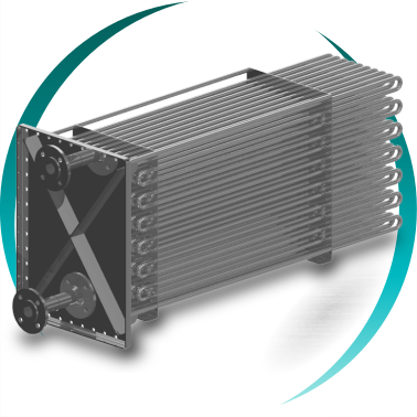 Bare tubes heat exchanger for thermal oil