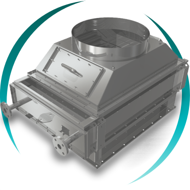 Economitzador industrial BOIXAC fabricat a mida, en acer inoxidable o acer al carboni, compatible amb gasos nets i bruts de gas natural, biomassa, dièsel o gasoil, i apte per a circuits d’aigua sobreescalfada, vapor o oli tèrmic.